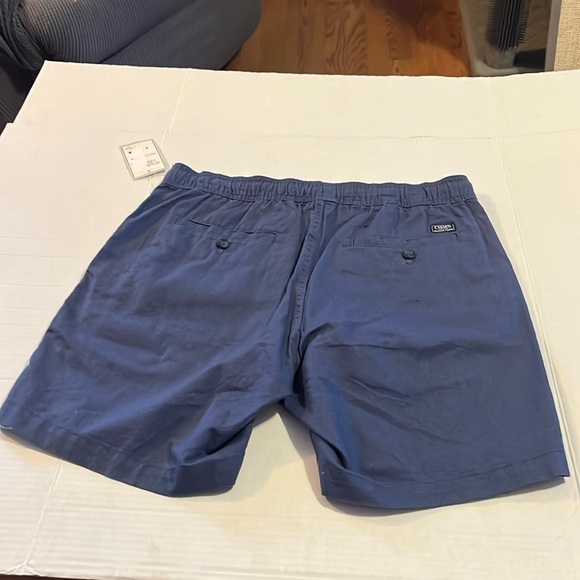 NWT-Chaps-M-dark denim-linen blend,elastic waist, drawstring, pull on, shorts. - Picture 6 of 15